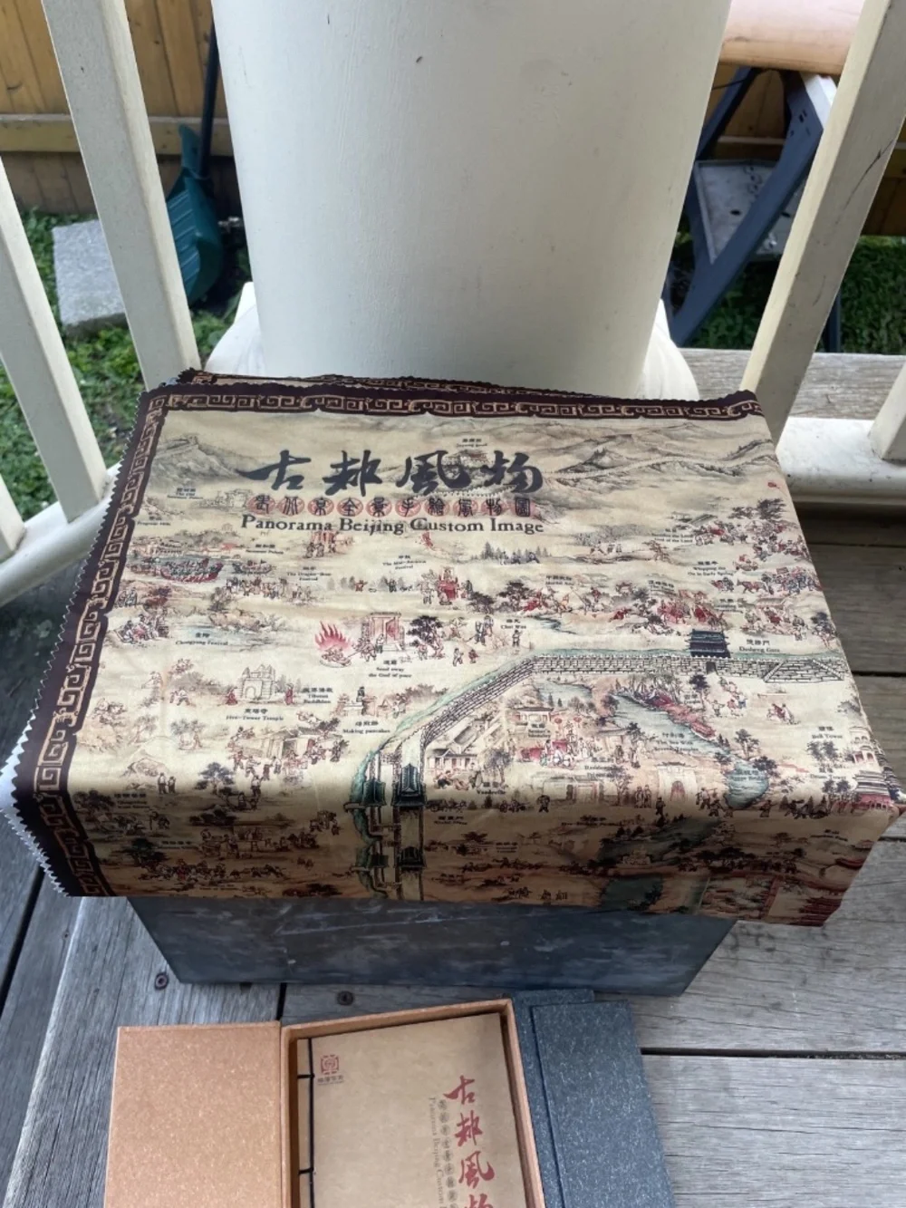 Panorama Beijing Custom Image Map Silk Collectible Scarf 27 in.x 27 in.